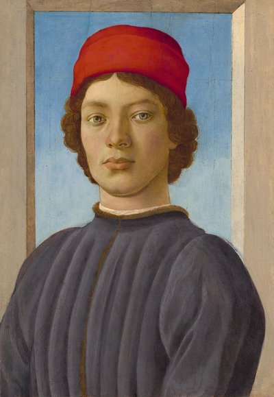 Porträt eines Jünglings mit roter Mütze von Filippino Lippi